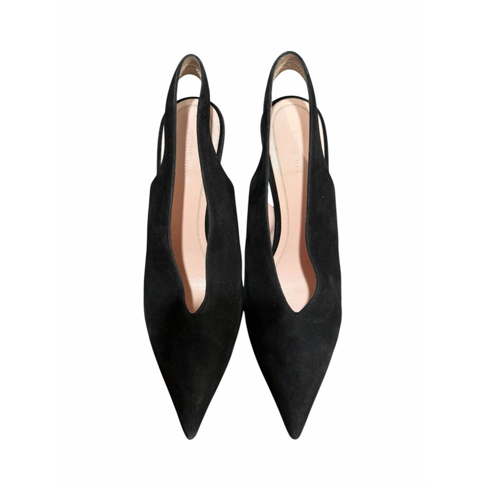Celine Black Suede Pointed Slingback Heels | Phoebe Philo era soft V